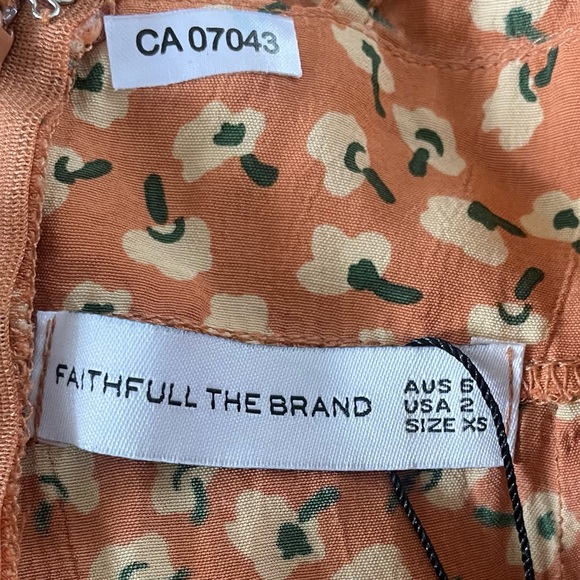 Faithfull the Brand Cedric Orange Floral Jumpsuit - Size XS - Picture 10 of 12